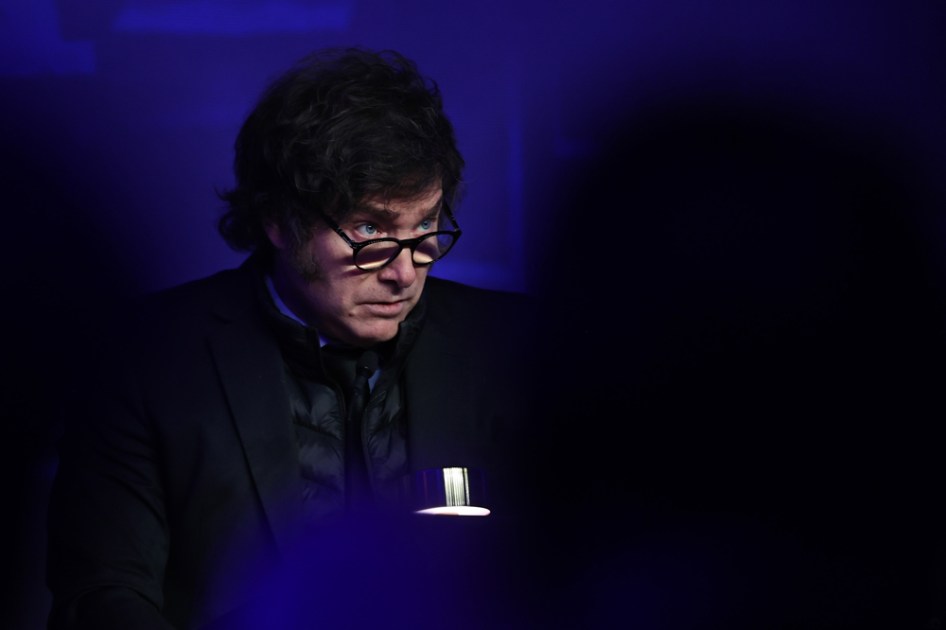 O presidente da Argentina, Javier Milei, participa do Congresso Judaico Latino-Americano nesta quarta-feira na cidade de Buenos Aires