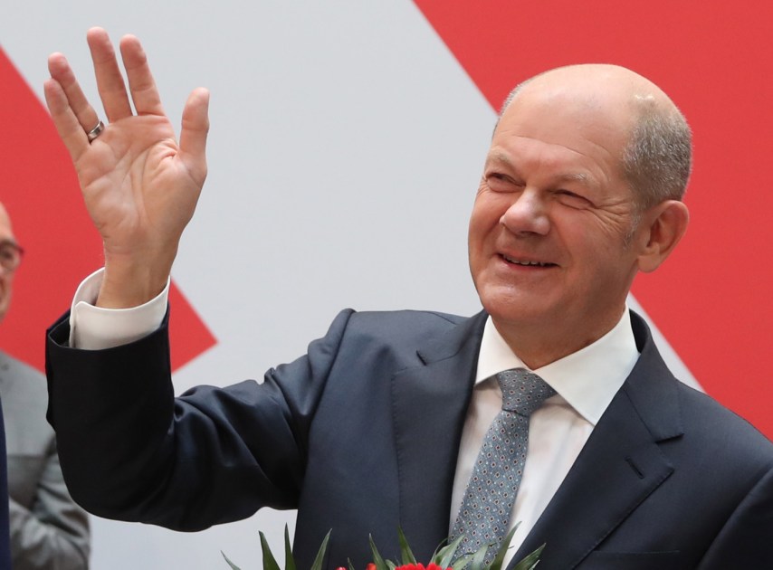 candidato do Partido Social-Democrata Alemão (SPD) Olaf Scholz