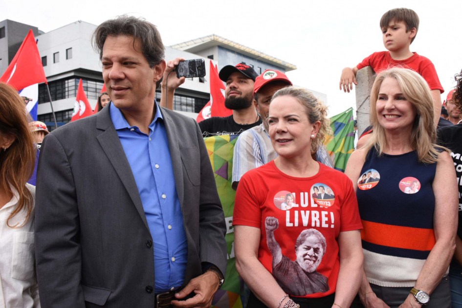 Fernando Haddad e Gleisi Hoffmann em Curitiba