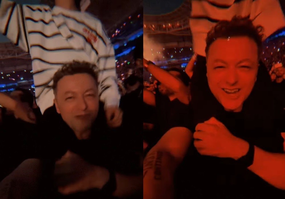 Theo, filho de Sandy e Lucas Lima, faz ‘aparição’ especial em show do Linkin Park