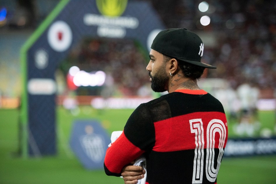 O jogador Gabigol, do Flamengo, durante partida entre Flamengo x Atlético MG, válida pelo Campeonato Brasileiro