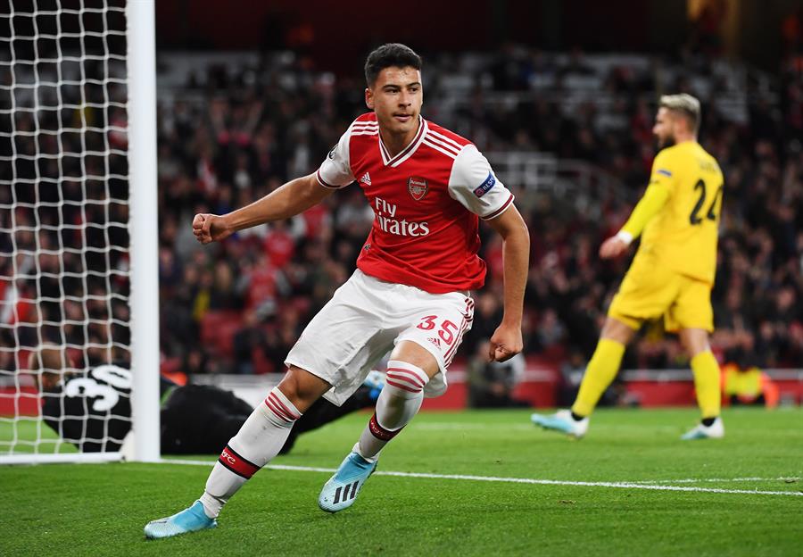 Gabriel Martinelli durante partida do Arsenal