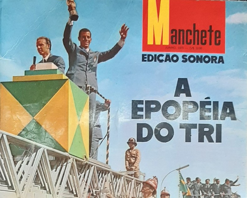 Capa da edição especial da revista "Manchete" sobre o tricampeonato do Brasil