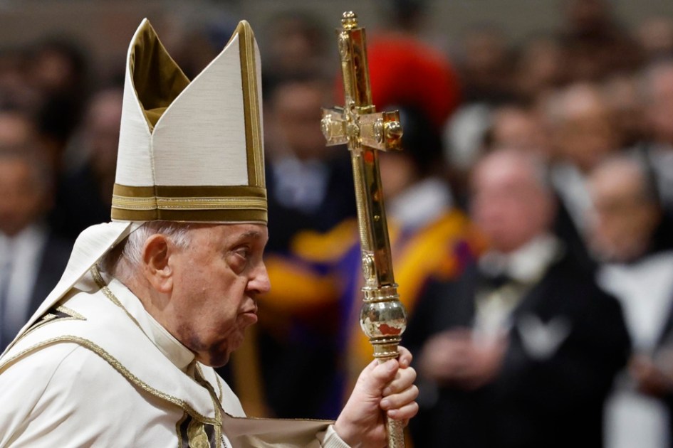 O papa Francisco durante uma cerimônia de consistório na Basílica de São Pedro, no Vaticano