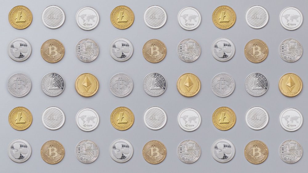 Quadro com criptomoedas