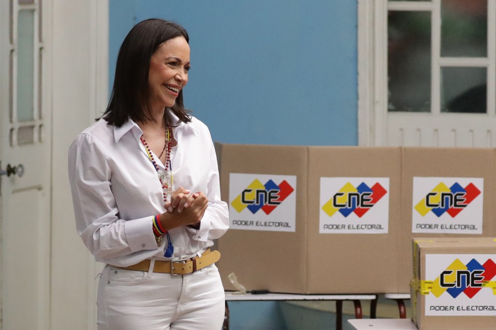 Líder da oposição, María Corina Machado é detida após protesto contra Maduro na Venezuela