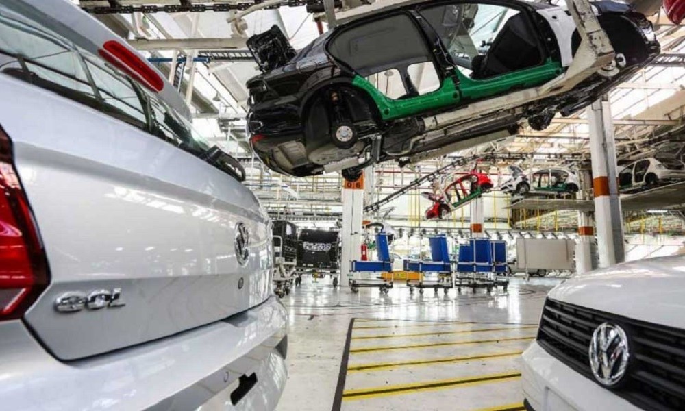Linha de produção da Volkswagen em Taubaté