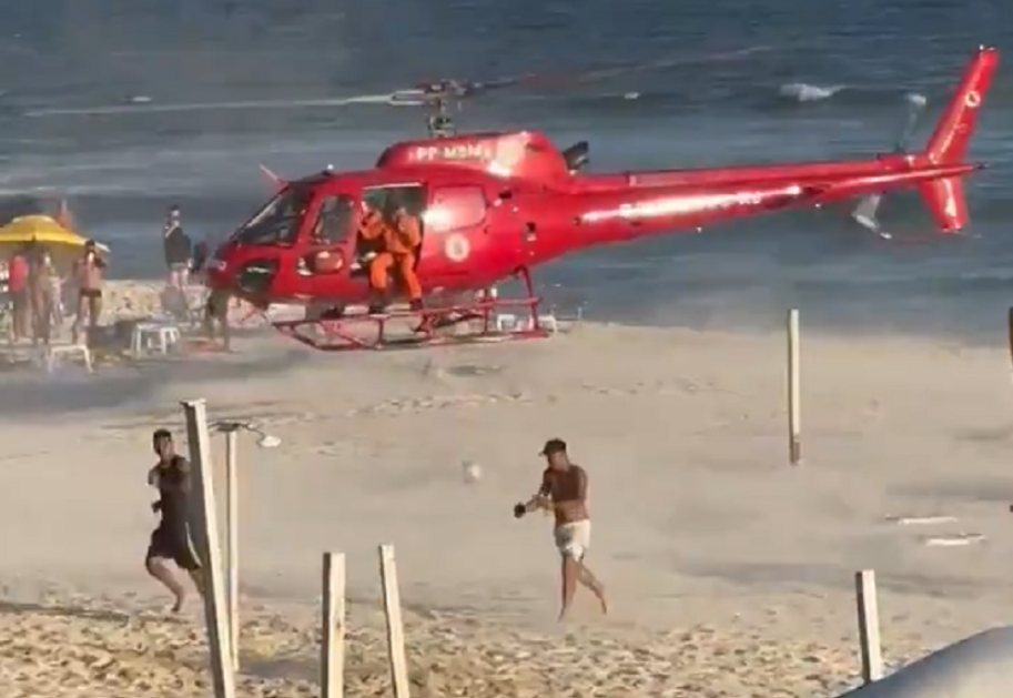 Turistas argentinos baleados na Barra da Tijuca foram socorridos por um helicóptero do Corpo de Bombeiros