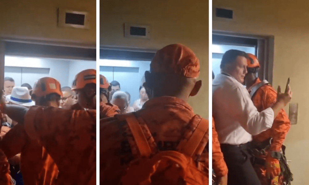 Resgate realizado pelo Corpo de Bombeiros na Marquês de Sapucaí