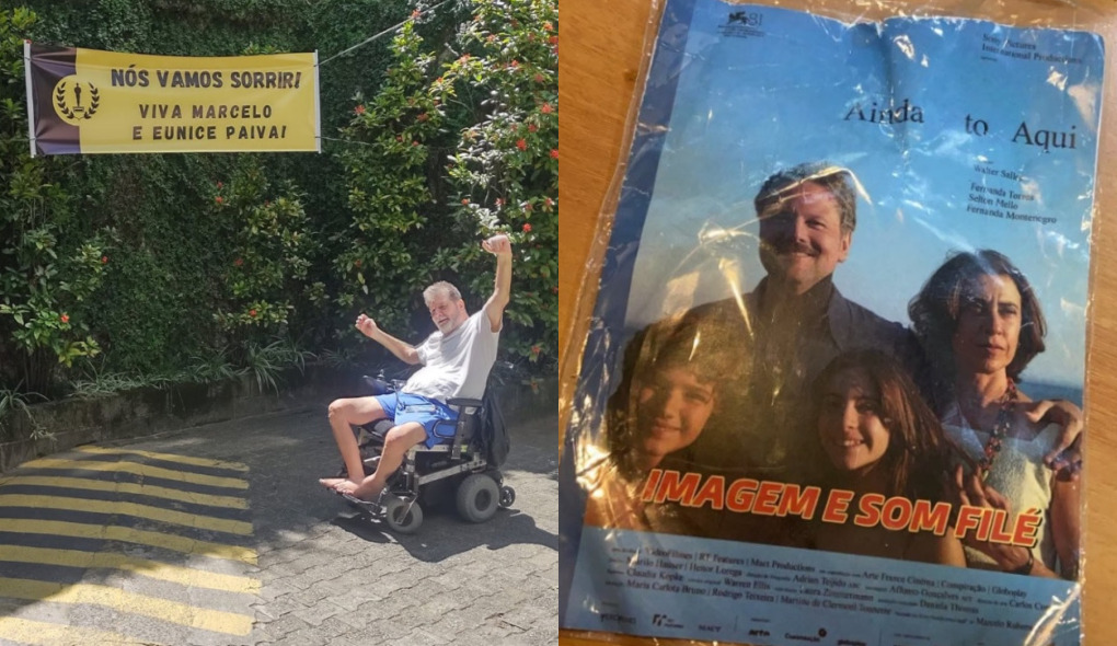 Marcelo Rubens Paiva e dvd pirata Ainda Estou Aqui