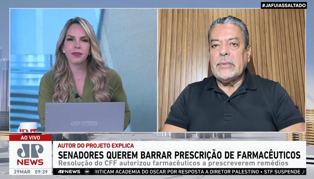 O senador Dr. Hiran concede entrevista ao Jornal da Manhã