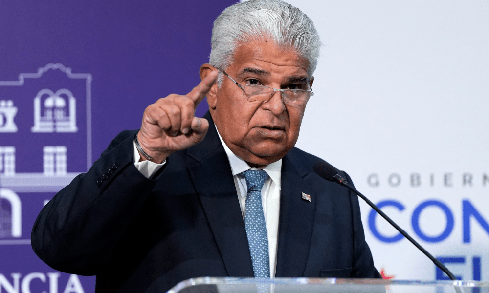 Panama’s President Jose Raul Mulino speaks during a press conference after a meeting with US Secretary of State Marco Rubio (not in frame) at the presidential palace in Panama City on February 2, 2025. Panamanian President Jose Raul Mulino said on March 3, 2025, that Donald Trump is "lying" following the US leader's assertion that the United States is taking back the Panama Canal.
