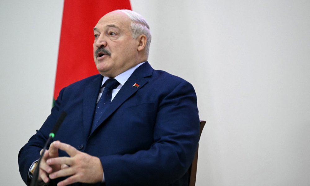 Belarusian President and presidential candidate Alexander Lukashenko meets with the media after voting in Belarus' presidential election in the capital Minsk on January 26, 2025.