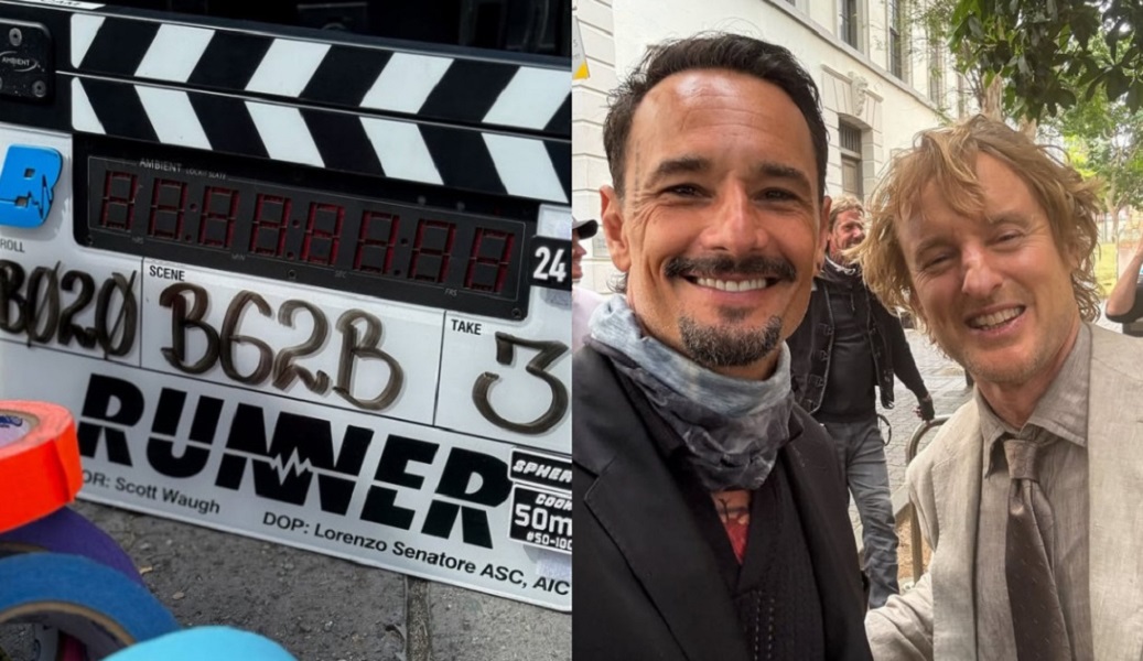 Rodrigo Santoro posta foto ao lado de Owen Wilson em bastidores do filme ‘Runner’