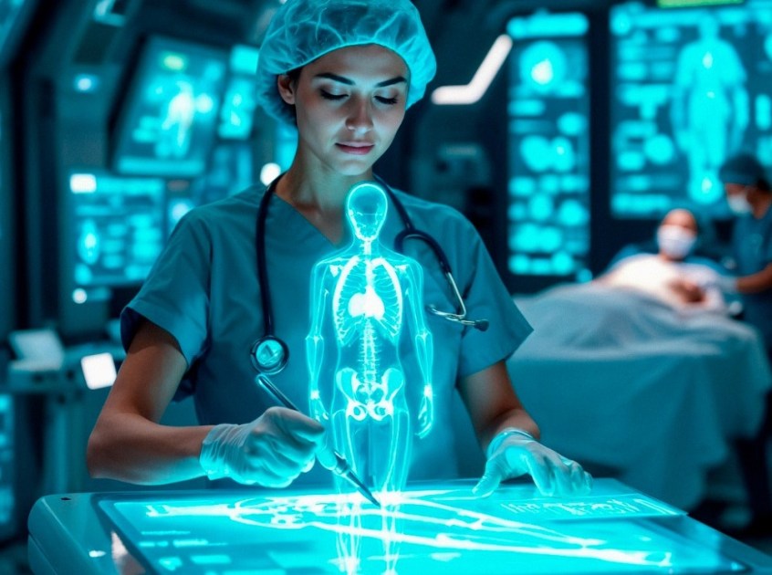 Holograma de tecnologia futurista