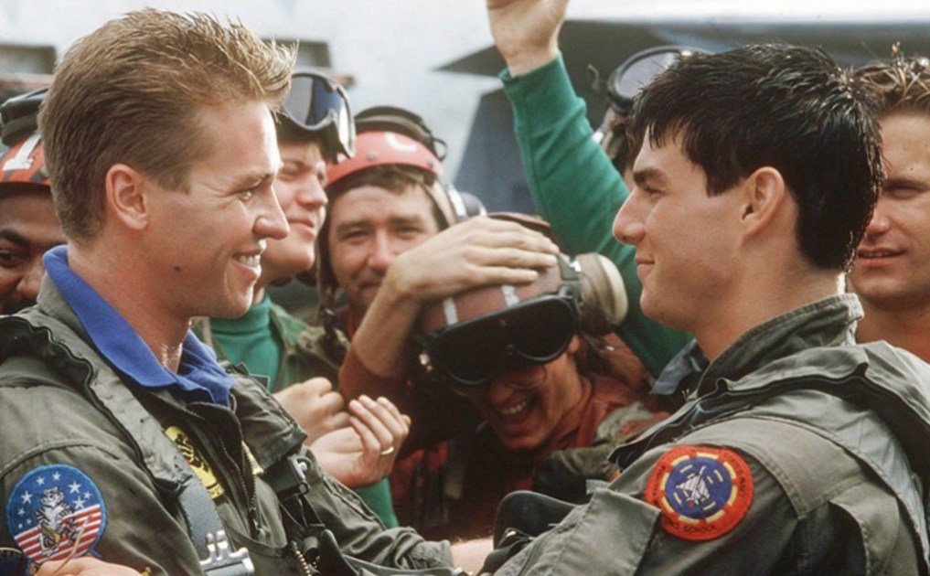 Val Kilmer e Tom Cruise em Top Gun