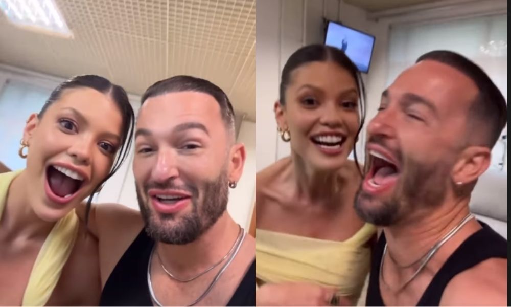 Vitória Strada e Diego Hypolito se reencontram após eliminação no BBB 25: ‘Chocada’