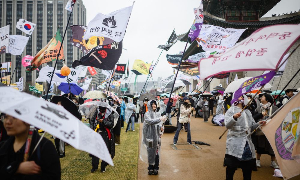 manifestação coreia do sul