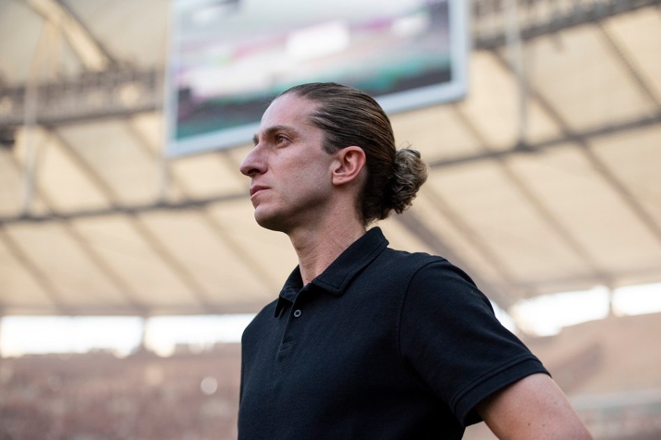 O técnico Filipe Luis, do Flamengo, durante o jogo contra o Corinthians no Maracanã