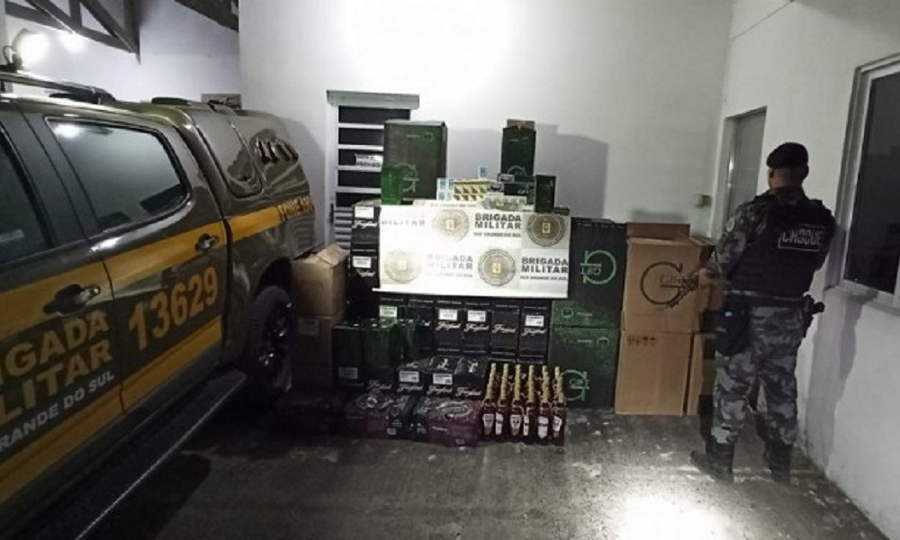 Contrabando apreendido pela Polícia Militar do Rio Grande do Sul