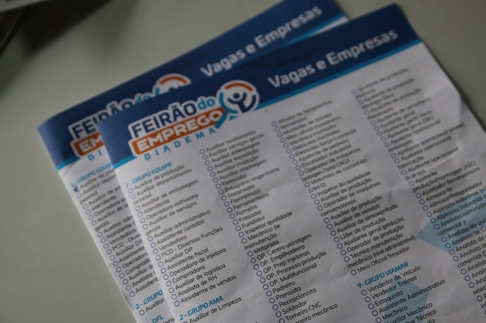 A cidade de Diadema recebe seu primeiro feirão do ano, com 45 empresas que oferecem 3.179 vagas