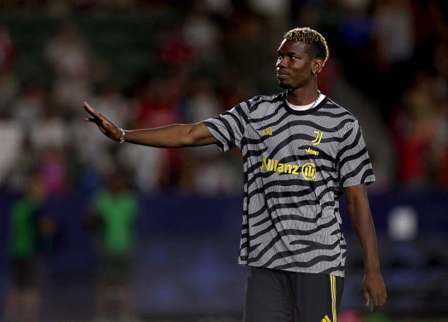 Paul Pogba durante aquecimento na Juventus