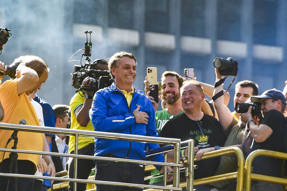 Em ato na Paulista, Bolsonaro chama processo no STF de ‘fumaça de golpe’
