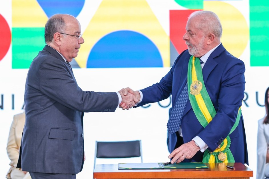 Presidente da República, Luiz Inácio Lula da Silva, durante posse de Mauro Vieira como Ministro de Estado das Relações Exteriores.