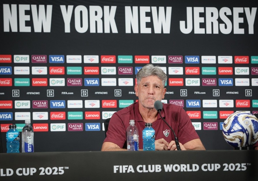 Treinador Renato Gaúcho concede entrevista coletiva antes da semifinal da Copa do Mundo de Clubes FIFA 2025, no MetLife Stadium, em Nova Jersey