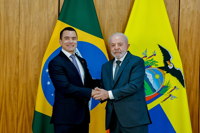 Lula e presidente do Equador, Daniel Noboa