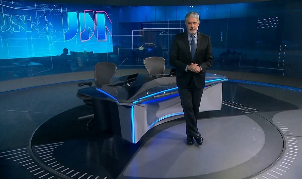 O apresentador William Bonner no estúdio do "Jornal Nacional"