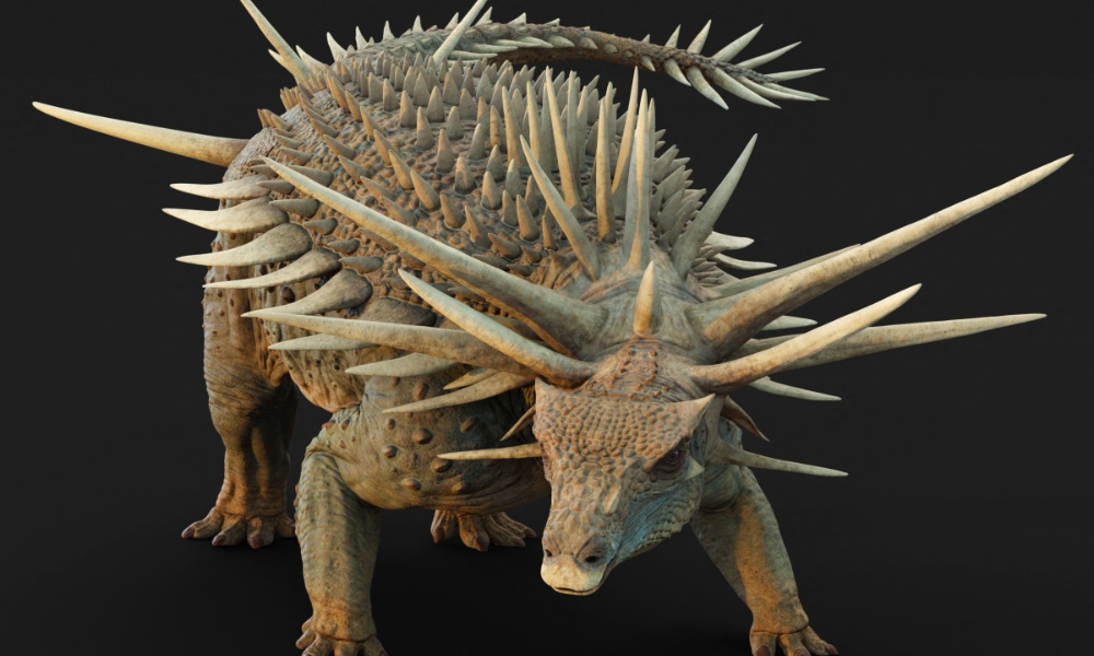 Dinossauro, considerado um dos "mais estranhos" já vistos, contava com uma armadura de longos espinhos ósseos e cauda em forma de marreta