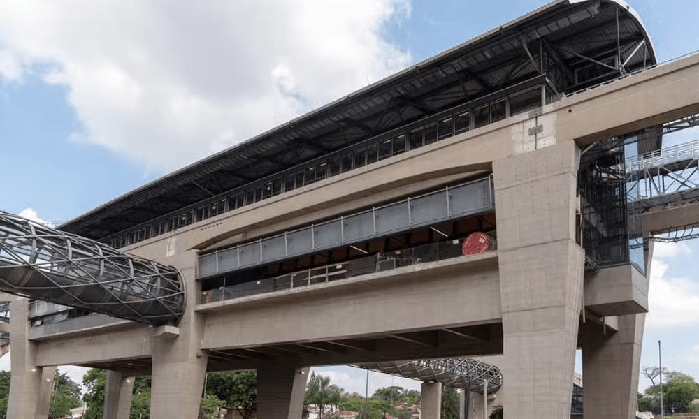 Obras da estação vereador José Diniz da Linha 17-Ouro do Monotrilho, na Zona Sul de São Paulo. — Foto: Márcia Alves/Metrô SP/Divulgação