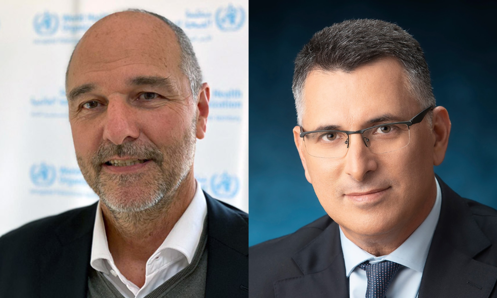 Montagem - Chefe da OMS para os Territórios Palestinos, Rik Peeperkorn (à esquerda); e Gideon Sa'ar, ministro das relações exteriores de israel (à direita) 