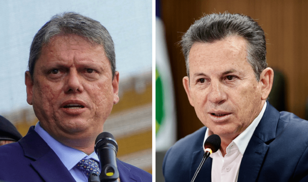 Tarcísio de Freitas, governador de São Paulo, e Mauro Mendes, governador de Mato Grosso