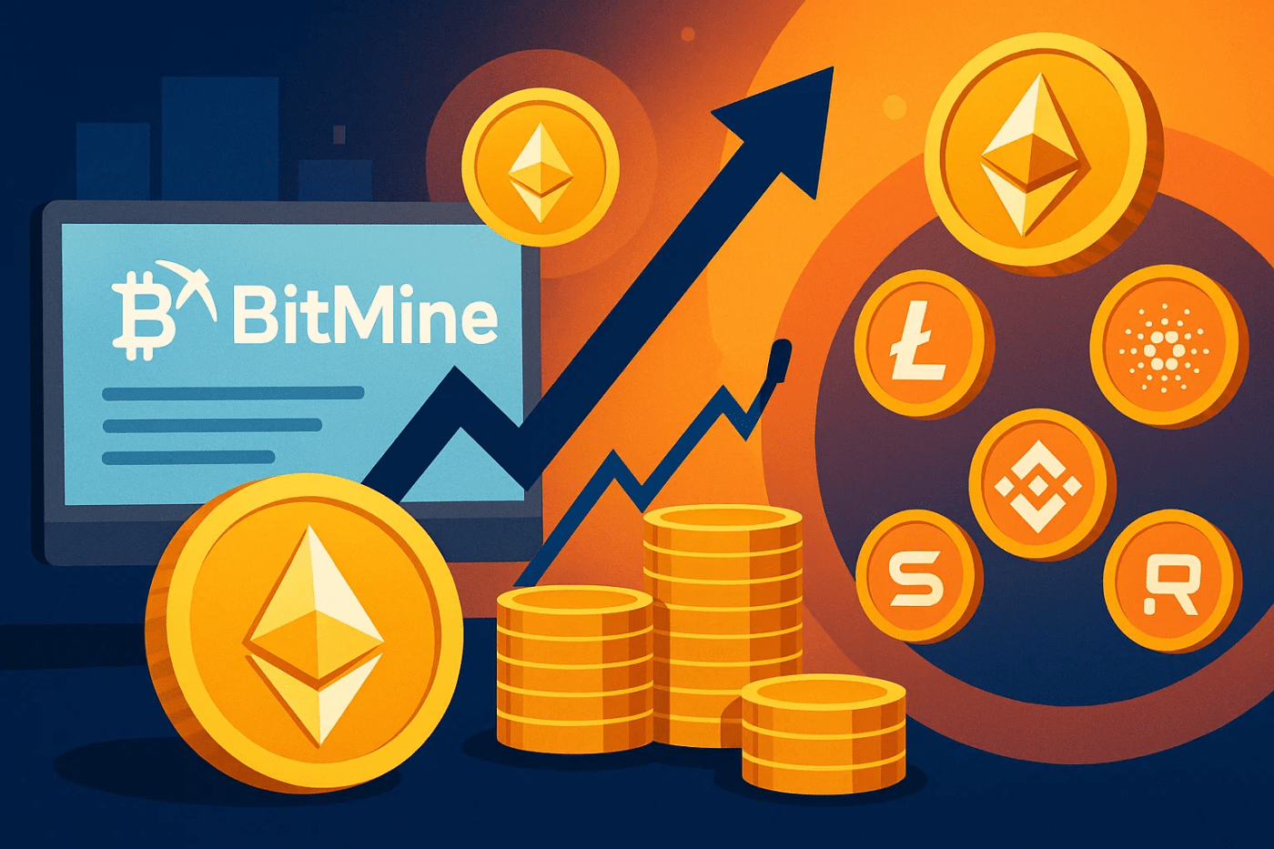 Notícias Cripto: BitMine acumula US$ 24,5 bilhões em ETH e altseason ganha força — Veja as 6 altcoins que prometem disparar
