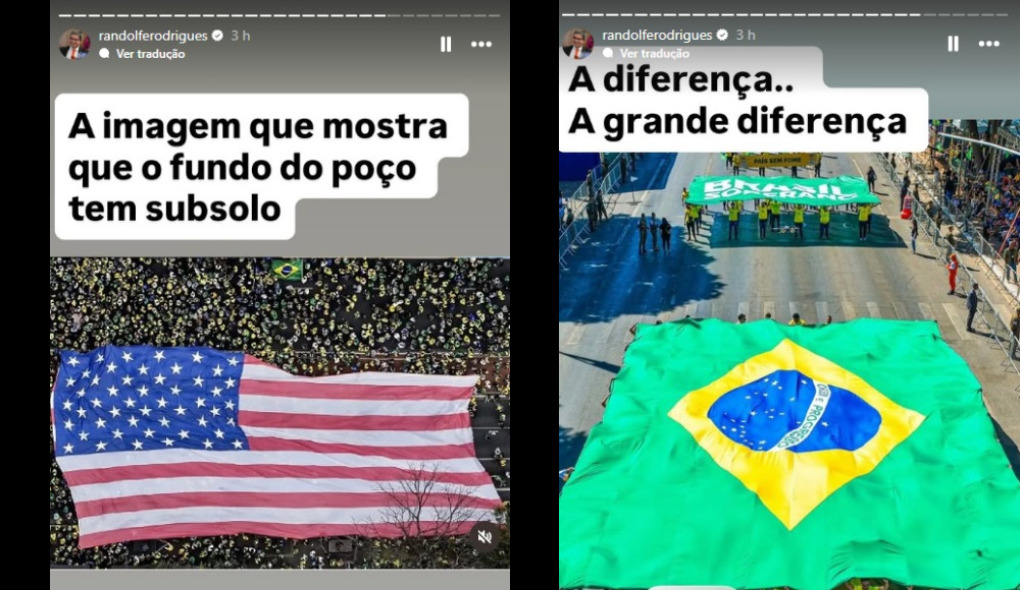 Postagens de Randolfe Rodrigues nas redes sociais