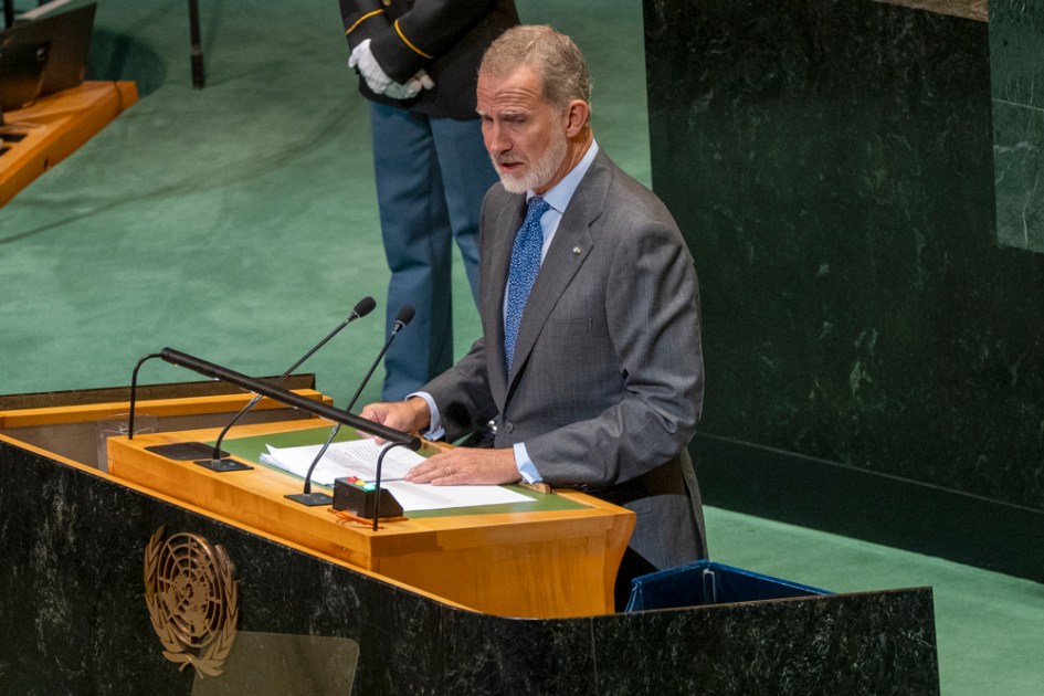Rei Felipe VI fala na Assembleia Geral da ONU