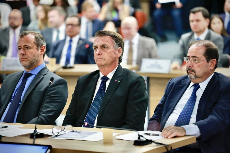 O ex-presidente Jair Bolsonaro durante depoimento no STF