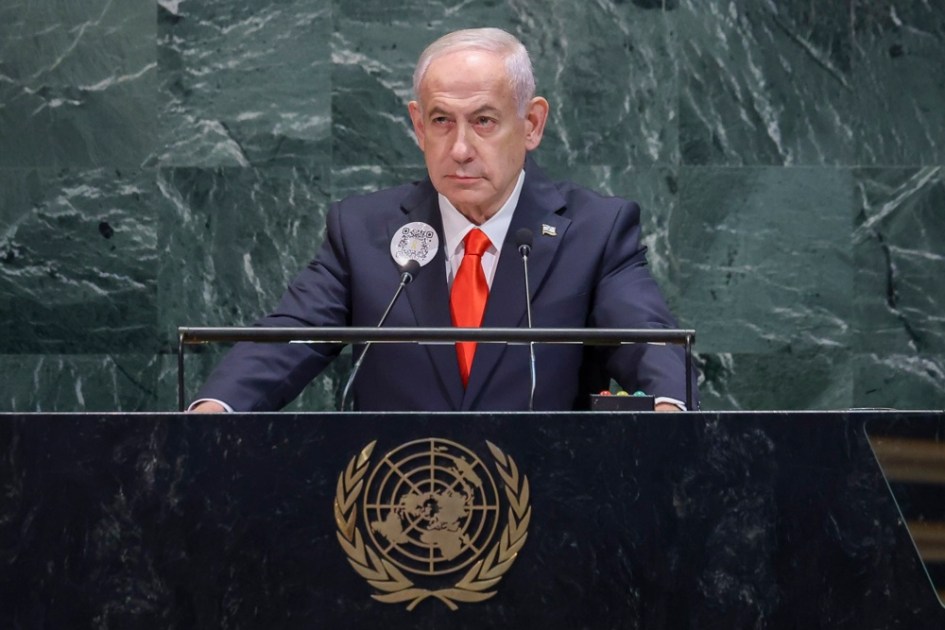 Primeiro-ministro de Israel, Benjamin Netanyahu, discursa durante a Assembleia Geral da ONU, na sede das Nações Unidas, em Nova York