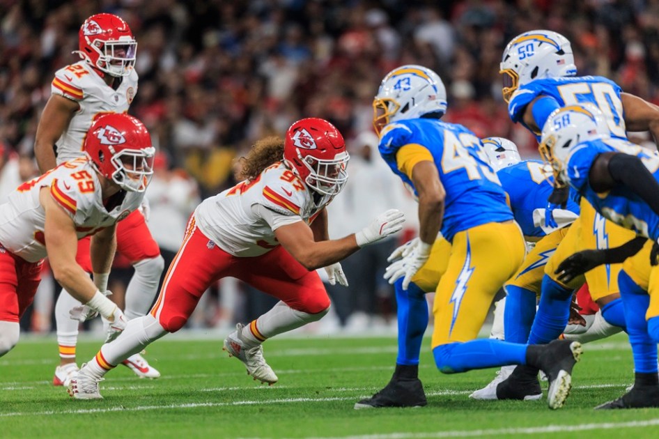 Jogo da NFL entre Los Angeles Chargers e Kansas City Chiefs disputado no estádio do Corinthans, em Itaquera