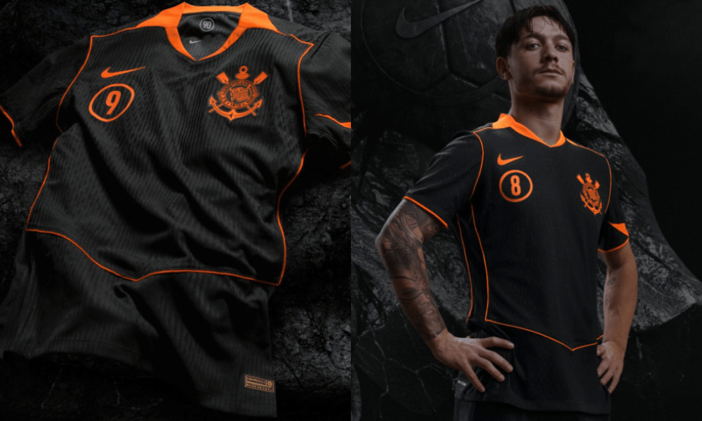 Corinthians lança camisa e o terceiro uniforme deverá ser exibido no confronto com o Flamengo, neste domingo (28), em Itaquera, pelo Campeonato Brasileiro