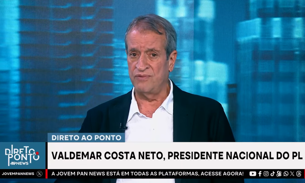 Valdemar Costa Neto, presidente do PL, é entrevistado no programa Direto ao Ponto