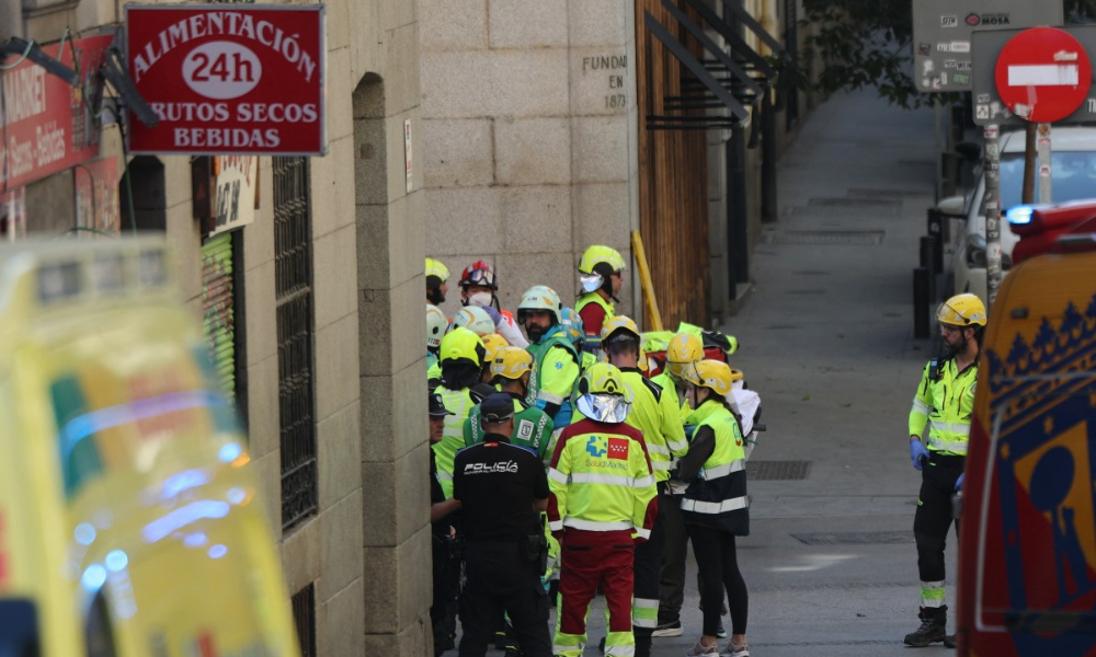 Prédio desaba parcialmente no centro de Madri; há ao menos dez feridos