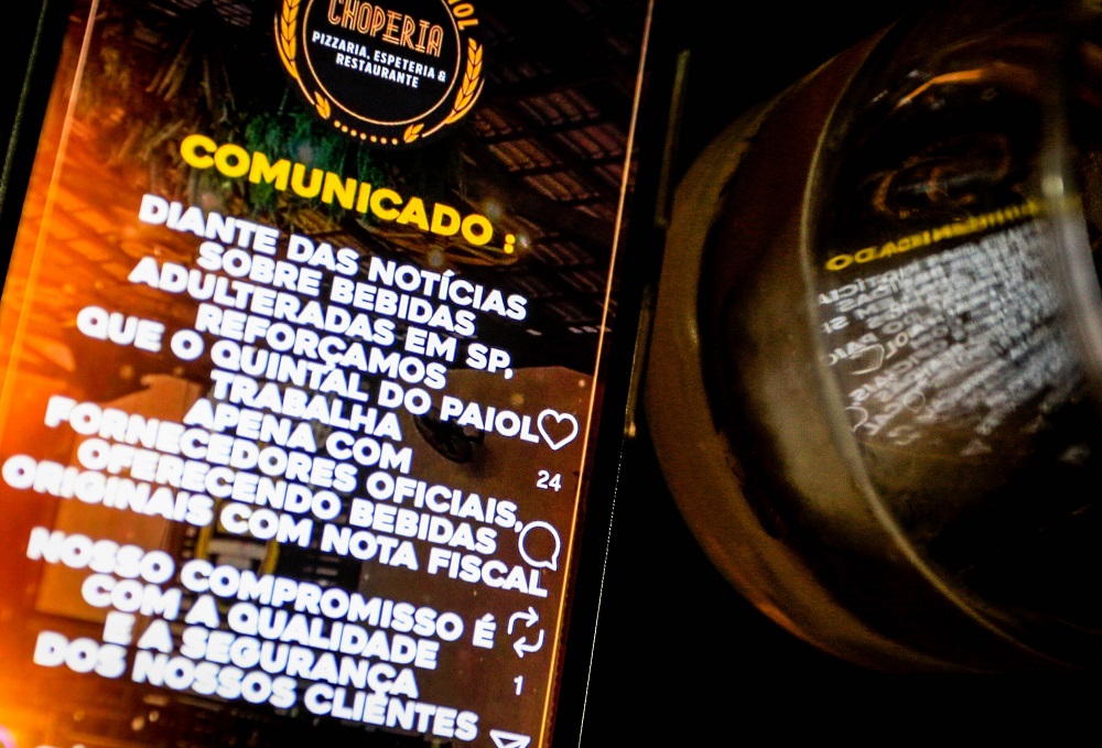 Brasil registra 113 casos suspeitos ou confirmados de intoxicação por metanol