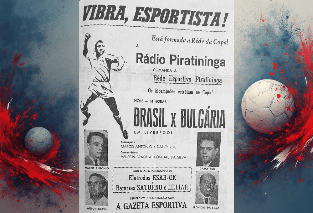 Em 1966, a Jovem Pan transmitiu a Copa junto com a rádio Piratininga