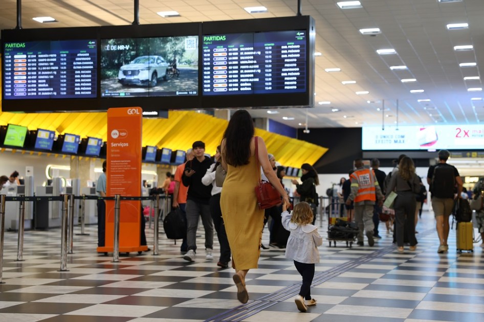 Movimentação de passageiros no Aeroporto de Congonhas, em Campo Belo, zona sul da capital