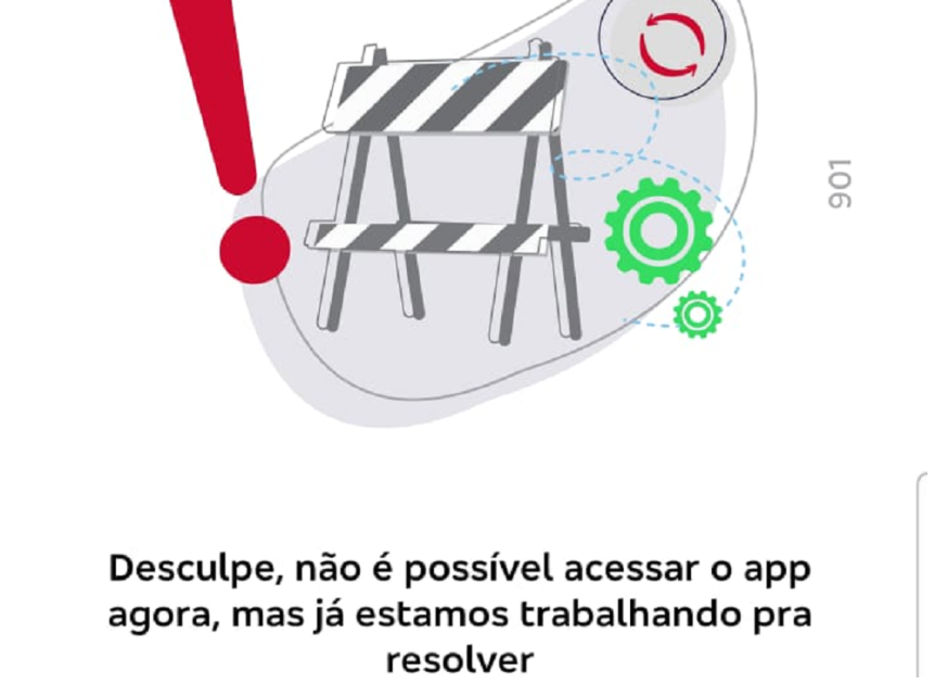 Mensagem de erro do aplicativo do Bradesco
