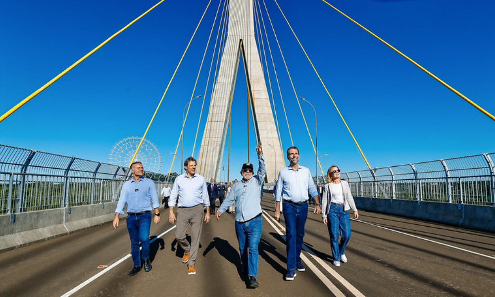 Presidente Lula, durante visita e cerimônia de abertura da Ponte da Integração Brasil–Paraguai