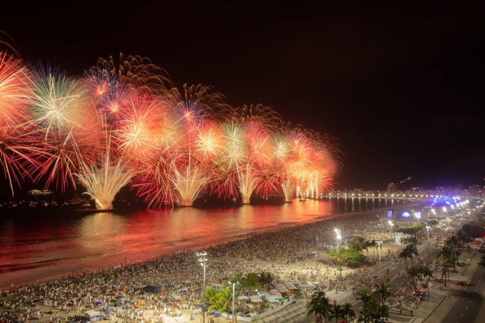 Festa de Réveillon em Copacabana, no Rio de Janeiro